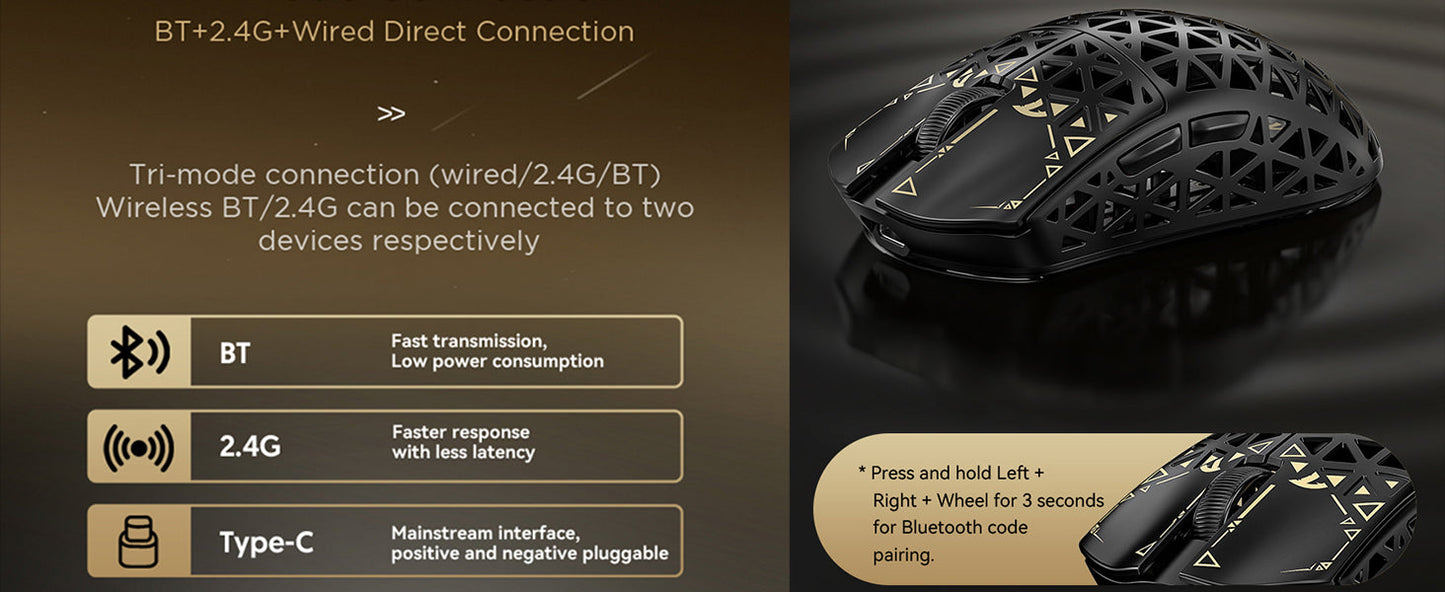 ATTACK SHARK R5 Ultra Carbon Fiber Wireless 8K Gaming Mouse 39g SUPERLIGHT, PixArt PAW3950MAX Gaming Sensor, 8000Hz Wireless Poll