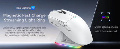ATTACK SHARK X11 Wireless Gaming Mouse with Charging Dock, PixArt PAW3311 Sensor, Tri-Mode Bluetooth, 2.4G & Wired RGB Gaming Mouse