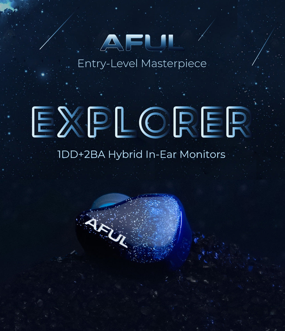 AFUL Explorer HiFi Wired Hybrid Earphones 1DD+2BA In-Ear Monitors with 3D Printed Acoustic Tube, RLC Crossover & Premium HiFi Earbuds