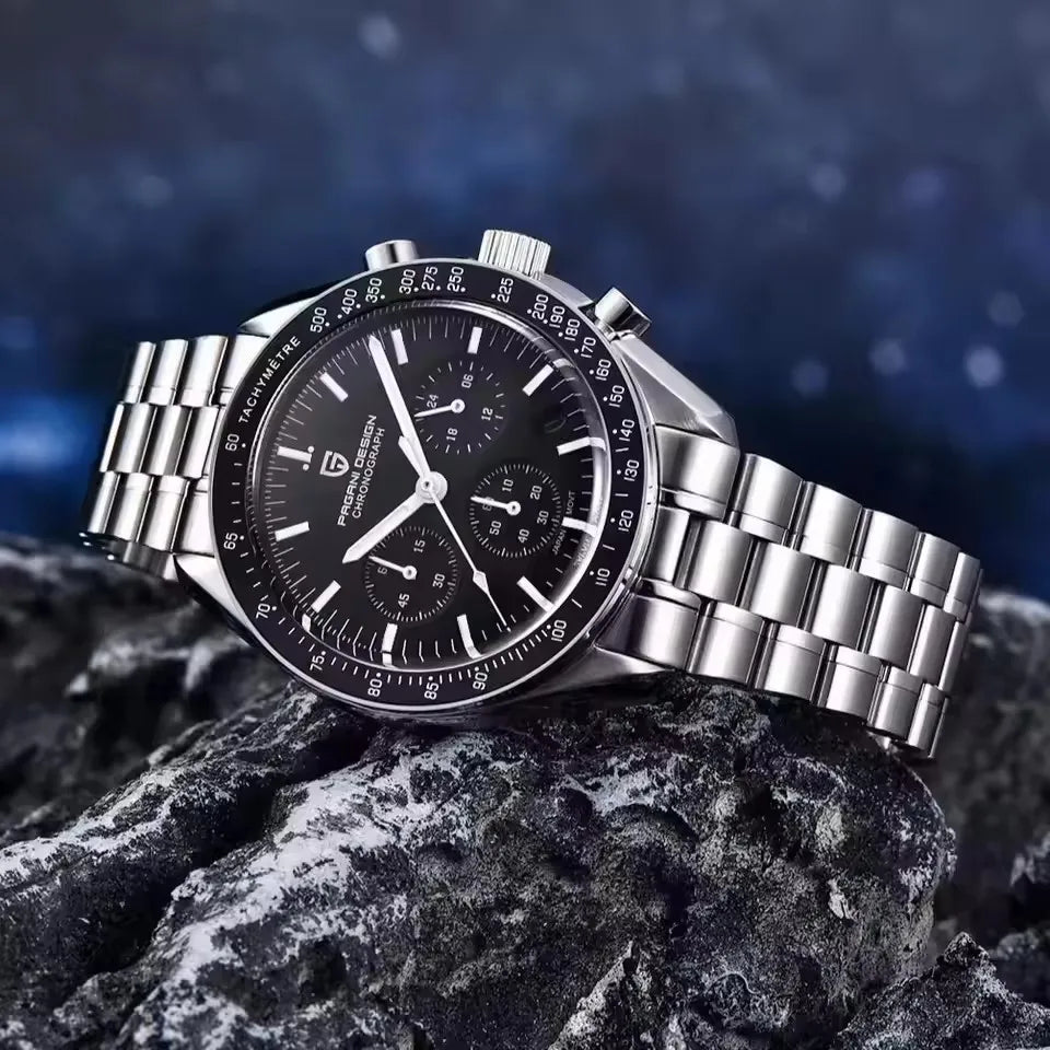 2026 New PAGANI DESIGN V6 Moon Mens Watch Speed Sports Chronograph Quartz Watch Men AR Sapphire Ceramic Bezel safe Clock