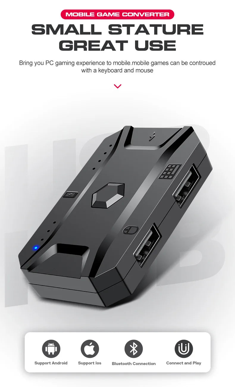 Kit Mobilador Gamer Gaming-Kit Tastatur Maus Mobile-Games-Konverter 3-in-1-Combo Einhand-Tastatur für PUBG Mobile Games TF900