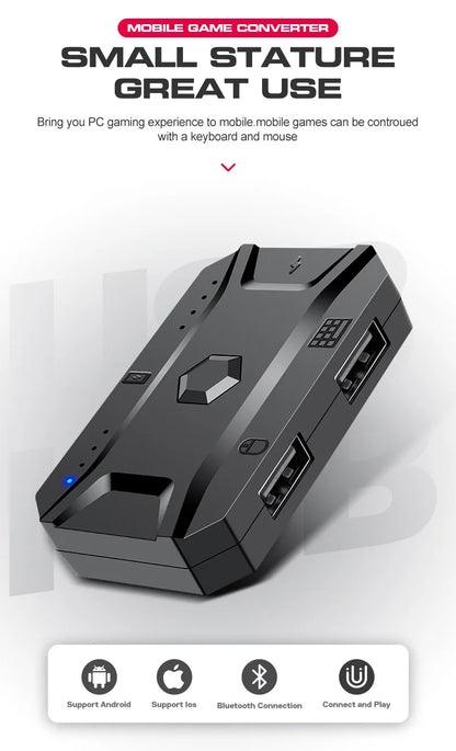 Kit Mobilador Gamer Gaming-Kit Tastatur Maus Mobile-Games-Konverter 3-in-1-Combo Einhand-Tastatur für PUBG Mobile Games TF900