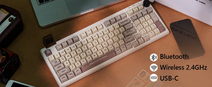 EPOMAKER RT100 95% Gasket-Mounted Wired/Bluetooth/2.4G Wireles Mechanical Keyboard with Multi-media Knob & Mini Display