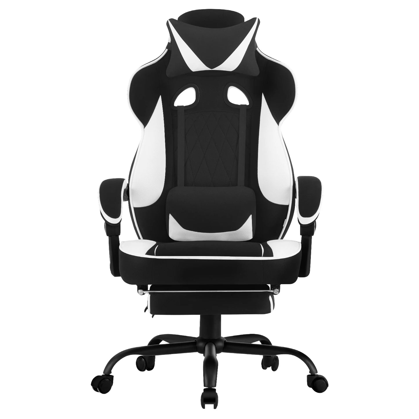 WOLTU Ergonomic Gaming Chair with Footrest, Swivel Computer Chair with Pocket Spring Cushion, Wide Seat Office Chair for Home & Gaming