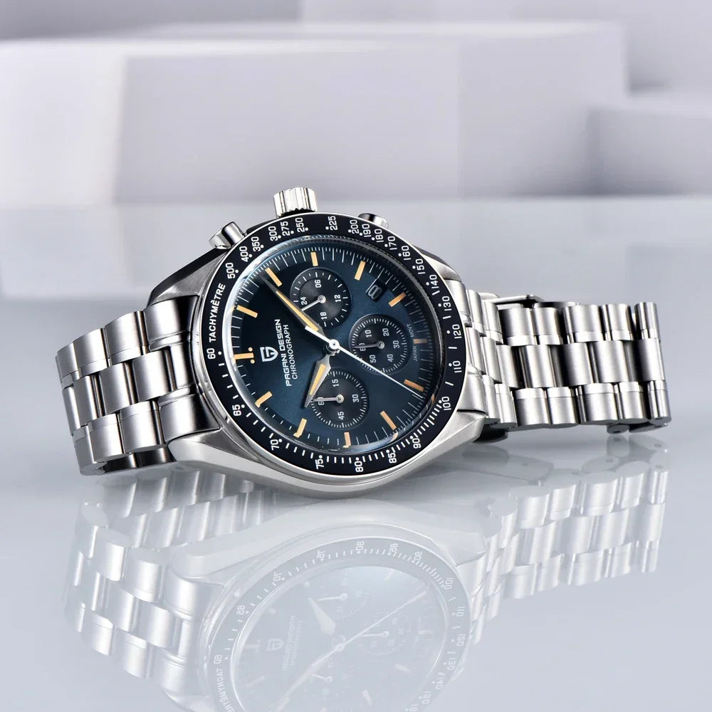 2026 New PAGANI DESIGN V6 Moon Mens Watch Speed Sports Chronograph Quartz Watch Men AR Sapphire Ceramic Bezel safe Clock