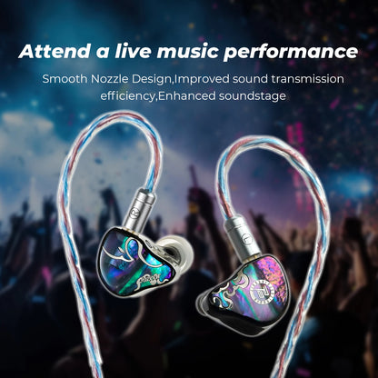 JUZEAR x Z Reviews Defiant 1DD+3BA Hybrid In-Ear Monitors – HiFi Earphones with 3-Way Crossover, 3.5mm & 4.4mm Interchangeable Cable, Audiophile IEM Headphones