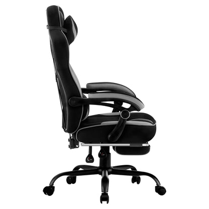 WOLTU Swivel Gaming Chair Ergonomic Office Chair with Footrest, Pocket Spring Cushion, Wide Seat, Adjustable Reclining Computer Chair