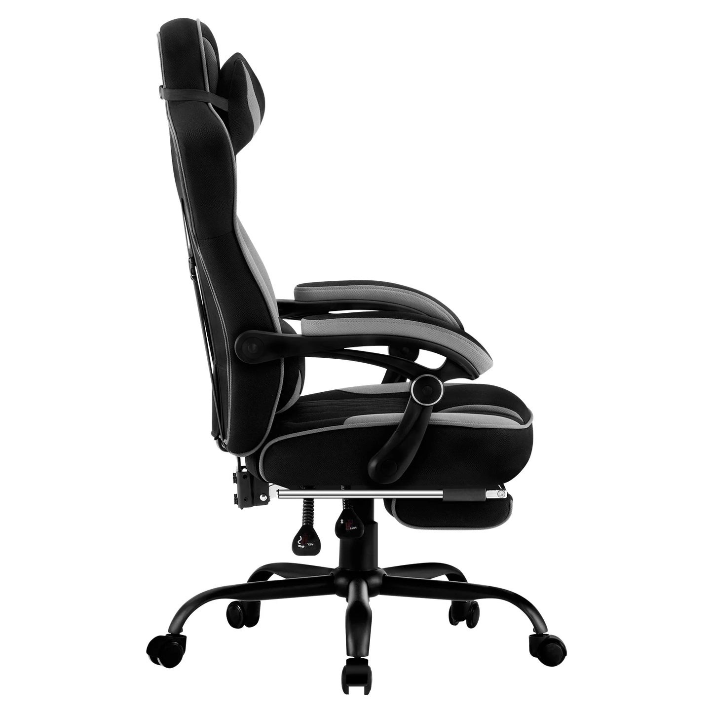 WOLTU Ergonomic Gaming Chair with Footrest, Swivel Computer Chair with Pocket Spring Cushion, Wide Seat Office Chair for Home & Gaming