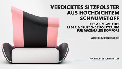 Black & Pink Gaming Chair Ergonomic PU Leather Computer Chair with Footrest, Adjustable High-Back Gaming Chair with Lumbar Support & Headrest