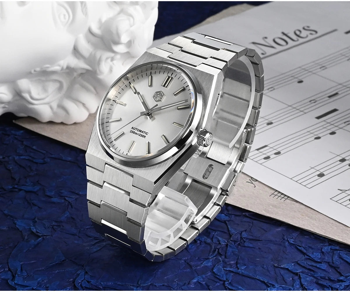 San Martin Classic Men Watch 40mm Miyota 9015 Luxury Dress Automatic Mechanical Wristwatch Quick Release Bracelet SN0023 Reloj