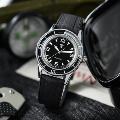 Watchdives 50-Fathoms Watch VH31 Sweep Seconds Quartz Movement Luminous 200m Waterproof Sapphire Stainless Steel  Watches WD50Q