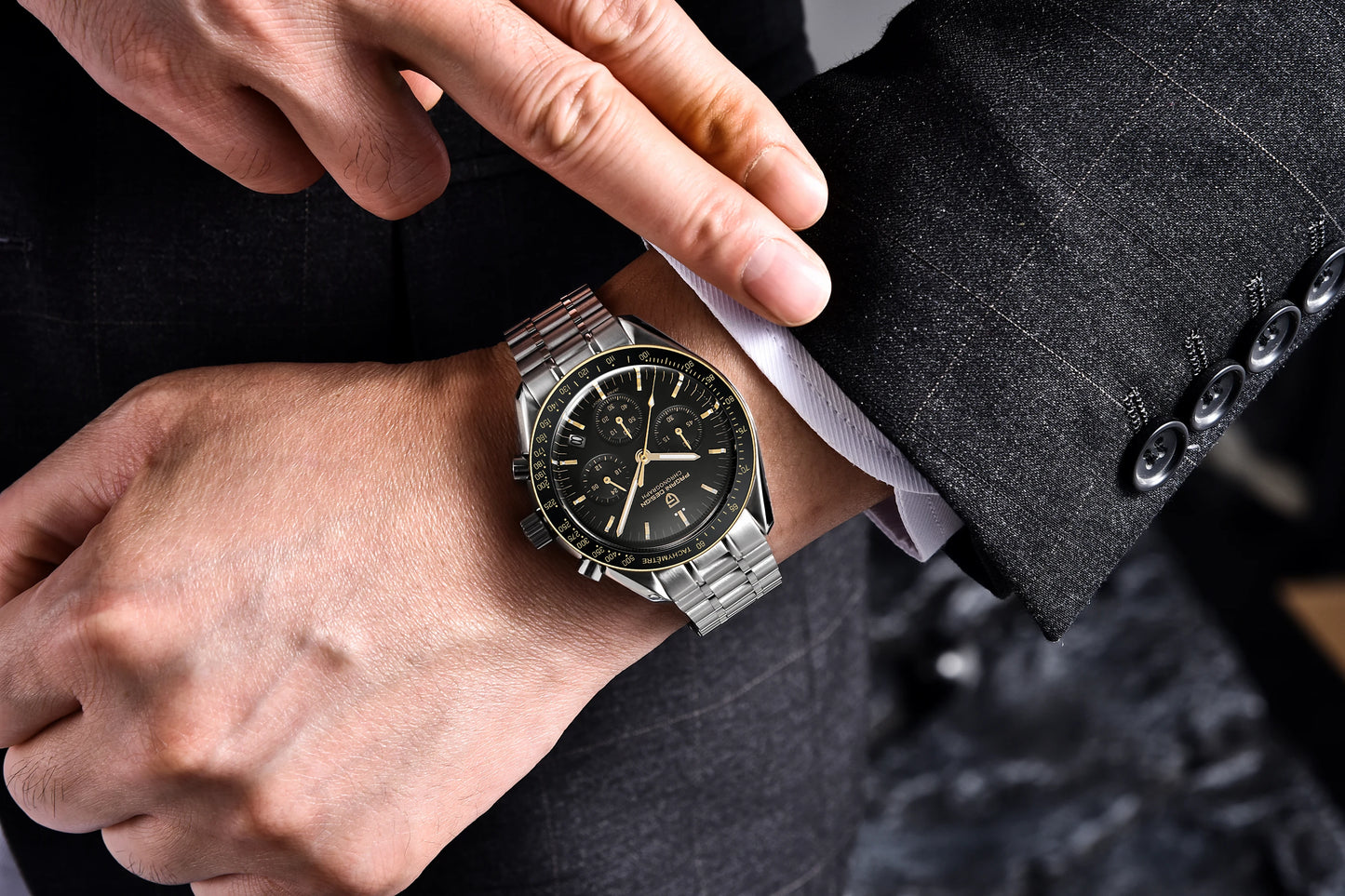 PAGANI DESIGN 2026 New V6 Moon Men's Watch Luxury Quartz Speed Sports Chronograph Watch For Men Watch AR Sapphire Glass Local Shipping
