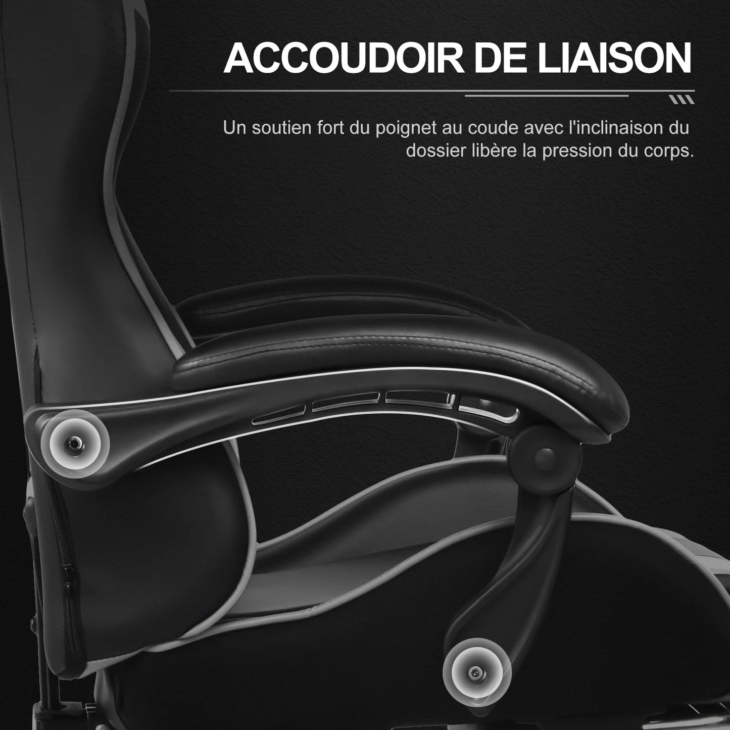 GTPLAYER Gaming chair with massage Lumin cushion & footrest, Ergonomic office chair with padded seat, swivel chair up to 150 kg