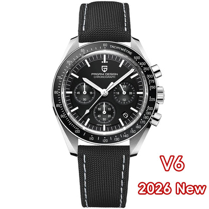 PAGANI DESIGN Planetary Series Saturn Light Tan Quarzuhr für Herren Speed Chronograph AR-Saphirglas Armbanduhr für Herren 2026 Neu
