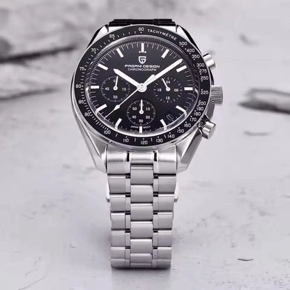 2026 New PAGANI DESIGN V6 Moon Mens Watch Speed Sports Chronograph Quartz Watch Men AR Sapphire Ceramic Bezel safe Clock