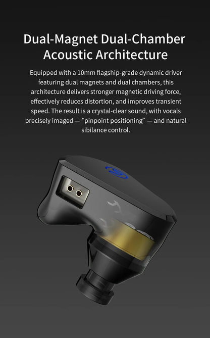 CVJ X R2E3 Medusa Dynamic Driver In-Ear Earphones, HiFi Wired Earphones with Dual Layer Acoustic Design, Venting System, Audiophile Sound Performance