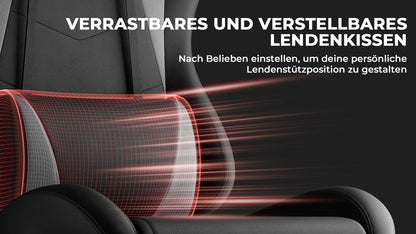 Ergonomic Gaming Chair with Footrest, PU Leather Racing Style Computer Chair, Adjustable Reclining Office Chair with Lumbar Support & Headrest