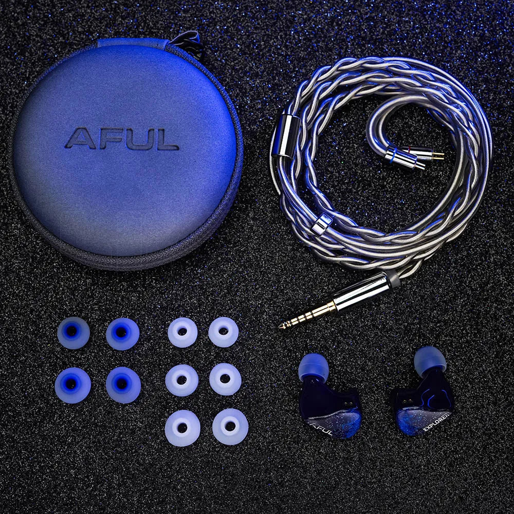 AFUL Explorer HiFi Wired Hybrid Earphones 1DD+2BA In-Ear Monitors with 3D Printed Acoustic Tube, RLC Crossover & Premium HiFi Earbuds