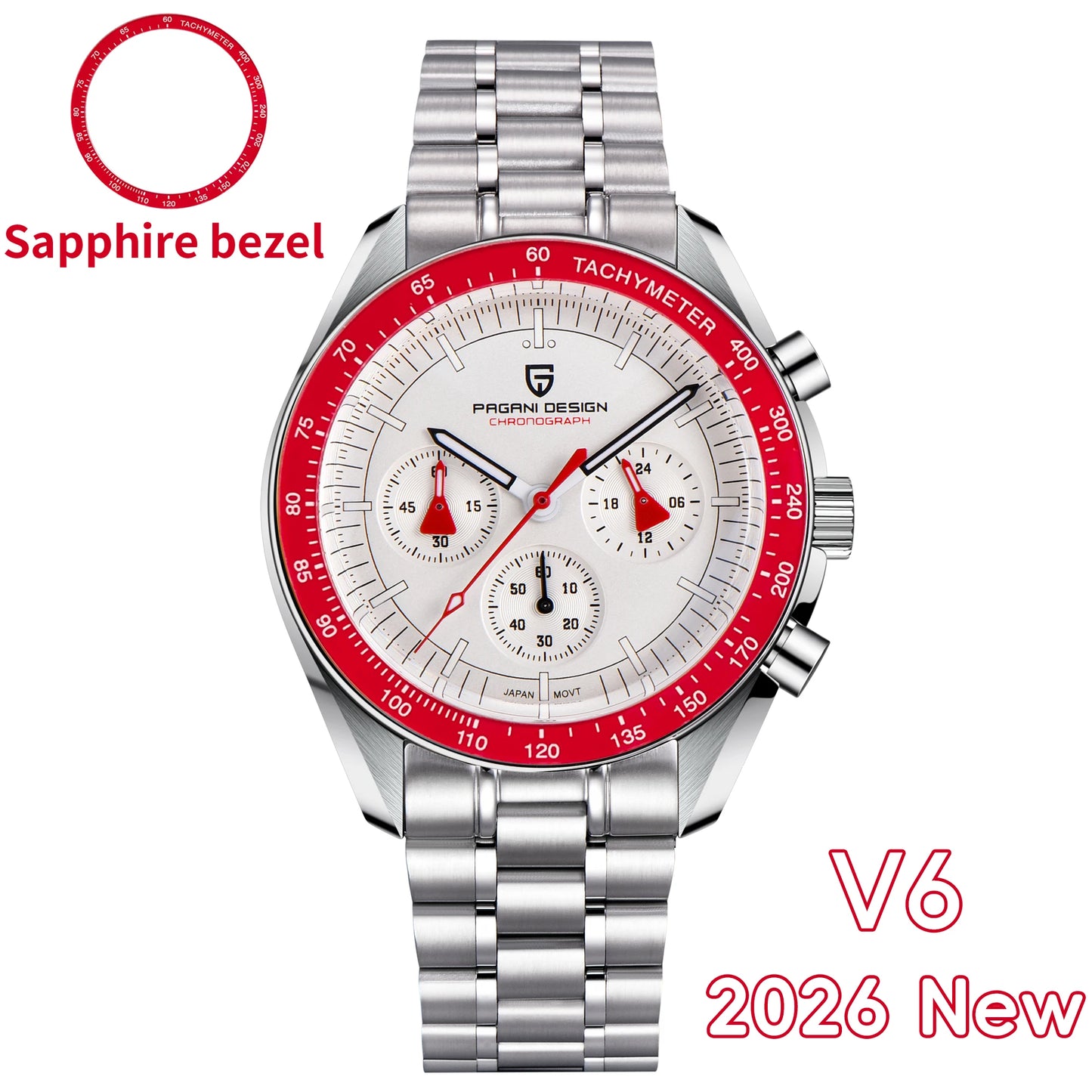 PAGANI DESIGN 2026 New CK2988 Moon Watches Retro Top Luxury Quartz Watch For Men Sapphire glass Speed Chronograph Wristwatch Men