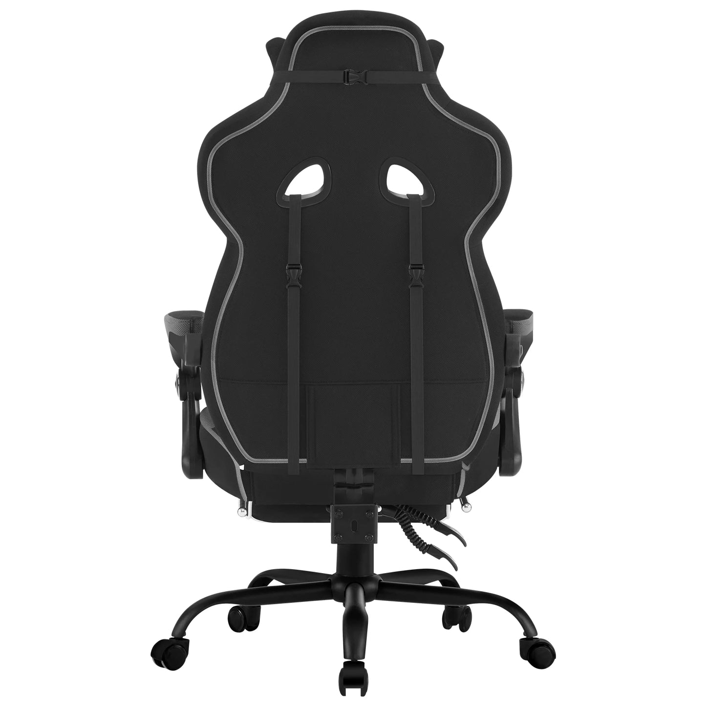 WOLTU Swivel Gaming Chair Ergonomic Office Chair with Footrest, Pocket Spring Cushion, Wide Seat, Adjustable Reclining Computer Chair