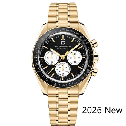 PAGANI DESIGN Planetary Series Saturn Light Tan Quarzuhr für Herren Speed Chronograph AR-Saphirglas Armbanduhr für Herren 2026 Neu