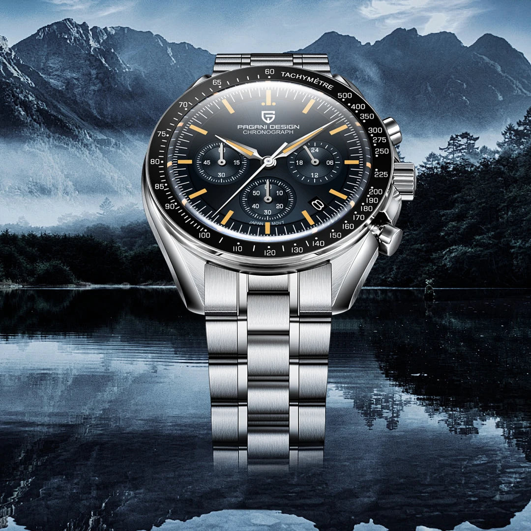 PAGANI DESIGN 2026 New V6 Moon Men's Watch Luxury Quartz Speed Sports Chronograph Watch For Men Watch AR Sapphire Glass Local Shipping
