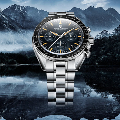 PAGANI DESIGN 2026 New V6 Moon Men's Watch Luxury Quartz Speed Sports Chronograph Watch For Men Watch AR Sapphire Glass Local Shipping