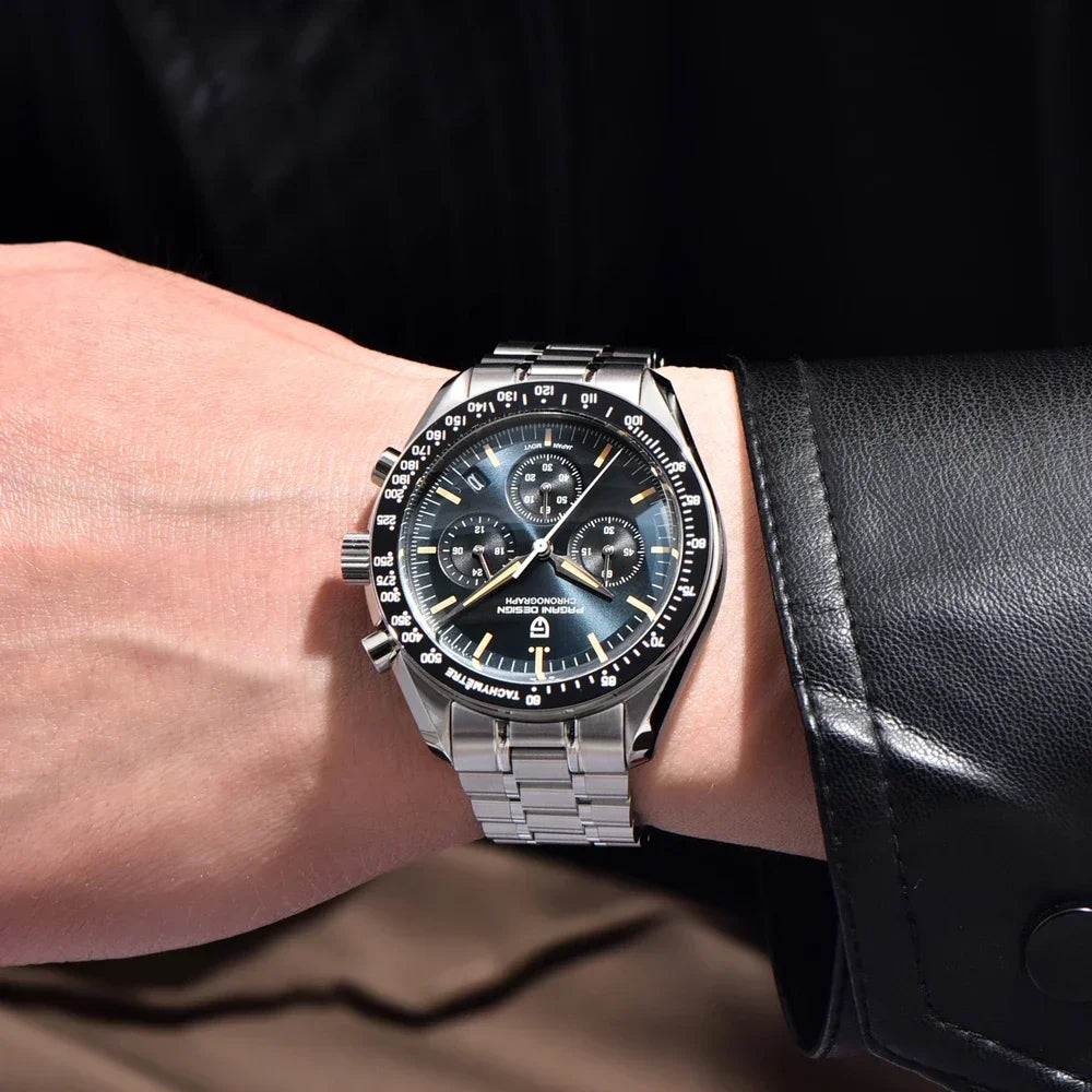 2026 New PAGANI DESIGN V6 Moon Mens Watch Speed Sports Chronograph Quartz Watch Men AR Sapphire Ceramic Bezel safe Clock