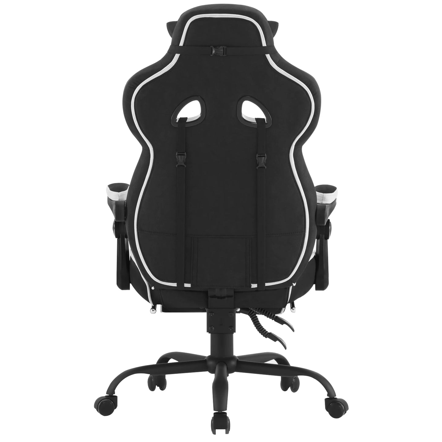 WOLTU Swivel Gaming Chair Ergonomic Office Chair with Footrest, Pocket Spring Cushion, Wide Seat, Adjustable Reclining Computer Chair