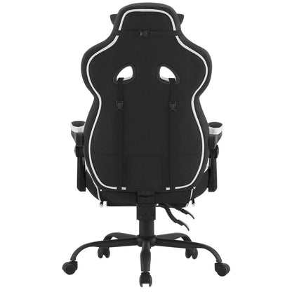 WOLTU Swivel Gaming Chair Ergonomic Office Chair with Footrest, Pocket Spring Cushion, Wide Seat, Adjustable Reclining Computer Chair
