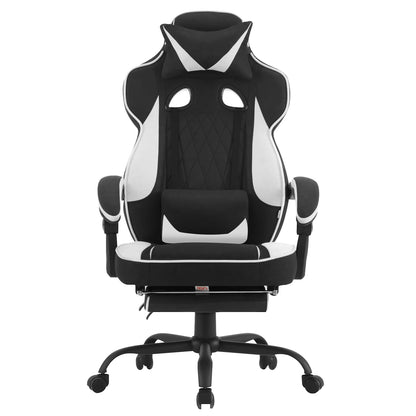 WOLTU Swivel Gaming Chair Ergonomic Office Chair with Footrest, Pocket Spring Cushion, Wide Seat, Adjustable Reclining Computer Chair