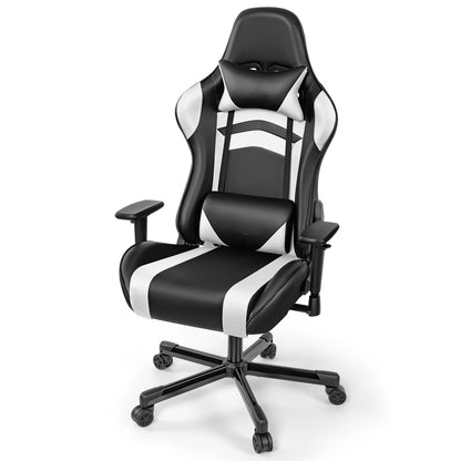 Ergonomic Gaming Chair PU Leather Adjustable Computer Chair with Lumbar Support, Headrest, Reclining Office Chair for Gaming & Work