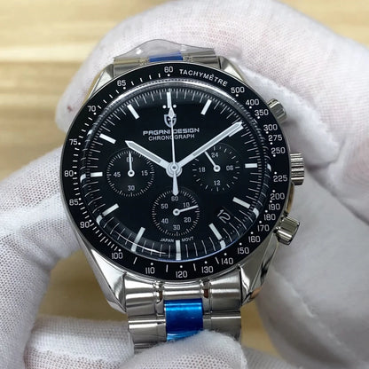 2026 New PAGANI DESIGN V6 Moon Mens Watch Speed Sports Chronograph Quartz Watch Men AR Sapphire Ceramic Bezel safe Clock