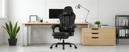 GTPLAYER Gaming Chair Ergonomic Office Chair with RGB LED Light, Adjustable Reclining Gamer Chair with Footrest, Lumbar Support & Storage Bag