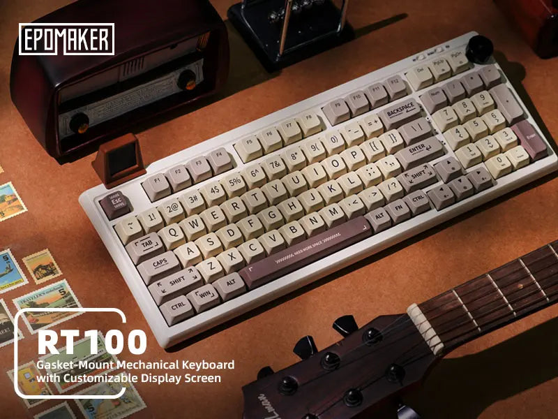 EPOMAKER RT100 95% Gasket-Mounted Wired/Bluetooth/2.4G Wireles Mechanical Keyboard with Multi-media Knob & Mini Display