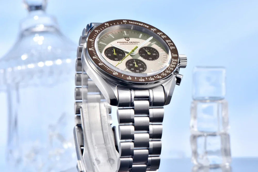 2026 New PAGANI DESIGN V6 Moon Mens Watch Speed Sports Chronograph Quartz Watch Men AR Sapphire Ceramic Bezel safe Clock
