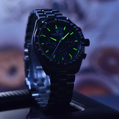 2026 New PAGANI DESIGN V6 Moon Mens Watch Speed Sports Chronograph Quartz Watch Men AR Sapphire Ceramic Bezel safe Clock