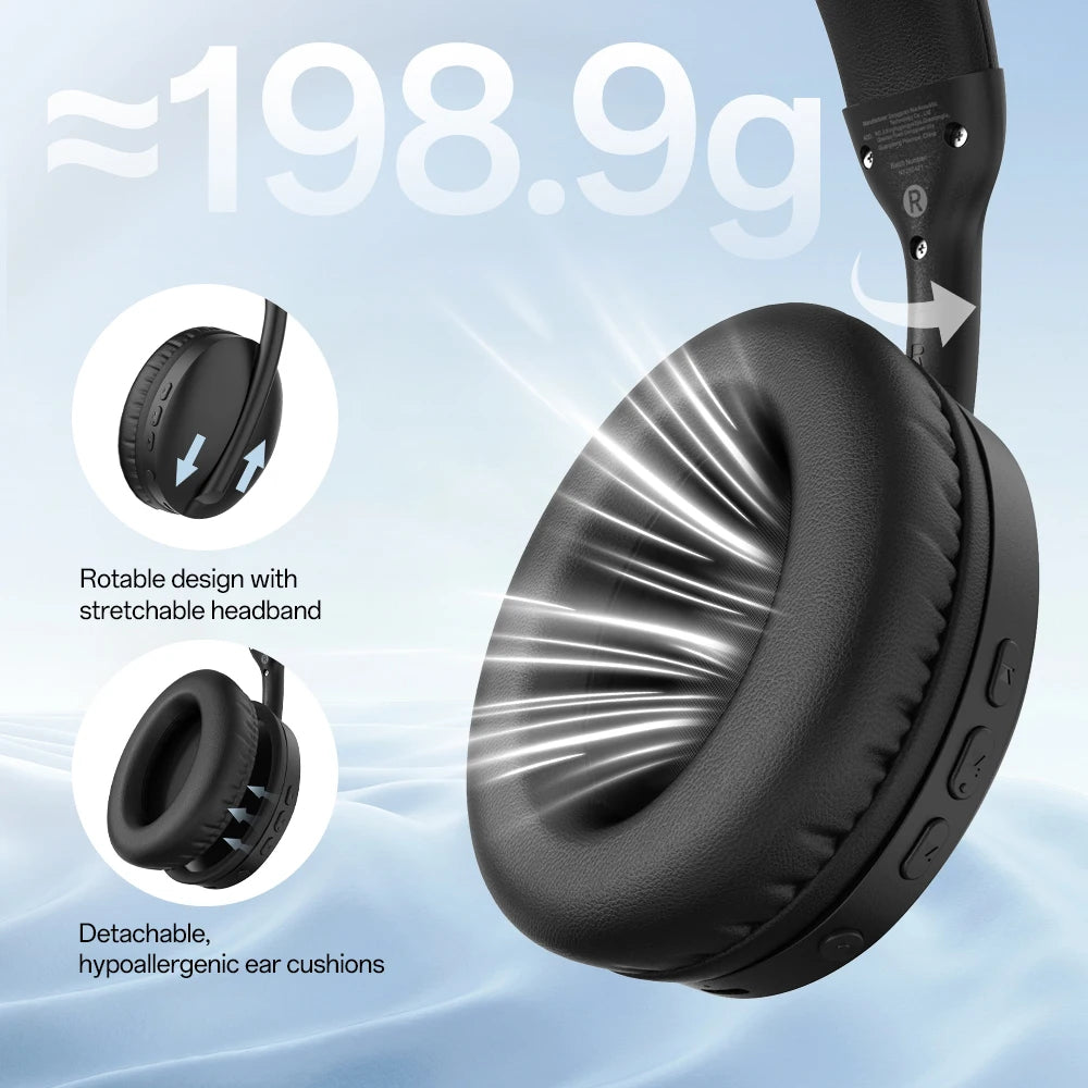 OneOdio SuperEQ S6001 Bluetooth Headphones Over-Ear Wireless HiFi Stereo Headphones with Bluetooth 5.3, TF Card, FM Radio & Microphone