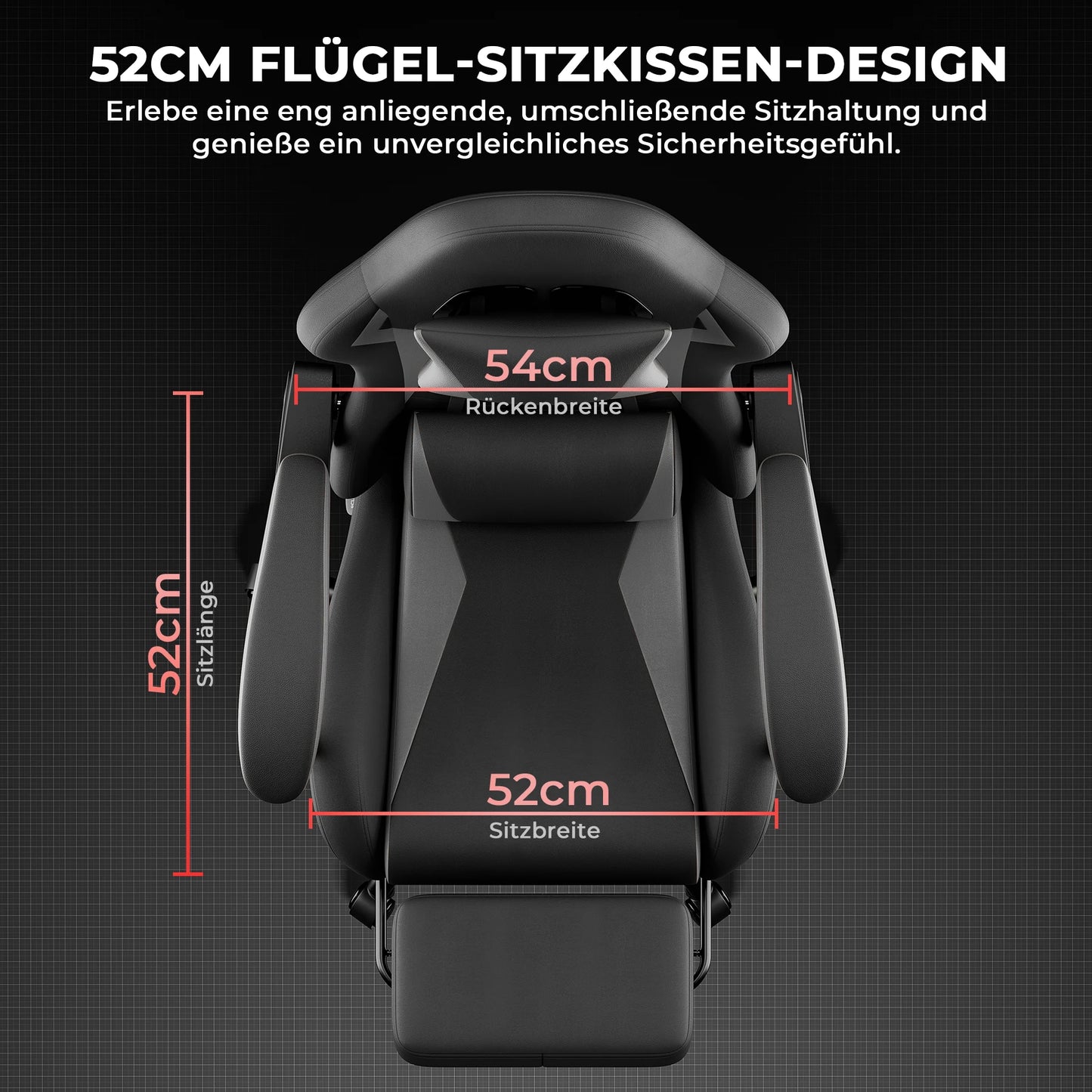 Ergonomic Gaming Chair with Footrest, PU Leather Racing Style Computer Chair, Adjustable Reclining Office Chair with Lumbar Support & Headrest