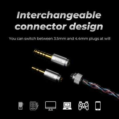JUZEAR x Z Reviews Defiant 1DD+3BA Hybrid In-Ear Monitors – HiFi Earphones with 3-Way Crossover, 3.5mm & 4.4mm Interchangeable Cable, Audiophile IEM Headphones