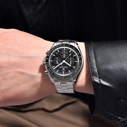 2026 New PAGANI DESIGN V6 Moon Mens Watch Speed Sports Chronograph Quartz Watch Men AR Sapphire Ceramic Bezel safe Clock