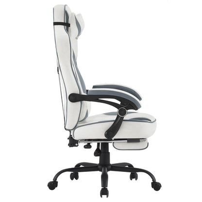 WOLTU Swivel Gaming Chair Ergonomic Office Chair with Footrest, Pocket Spring Cushion, Wide Seat, Adjustable Reclining Computer Chair