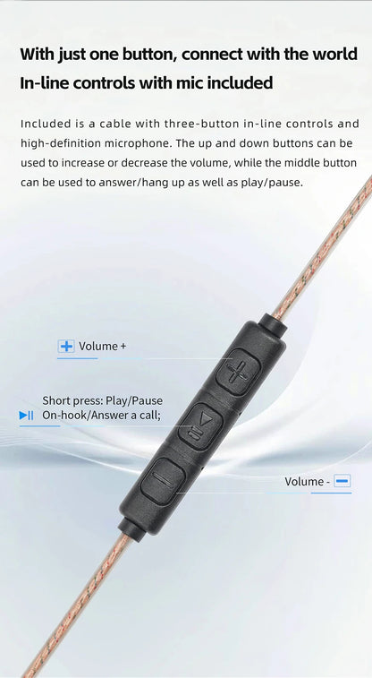 FiiO JD10 Wired In-Ear Earphones HiFi Bass Stereo Earbuds with 3.5mm Type-C Connector, High Resolution Audio Music Earphones for Gaming, Sports & Daily Use