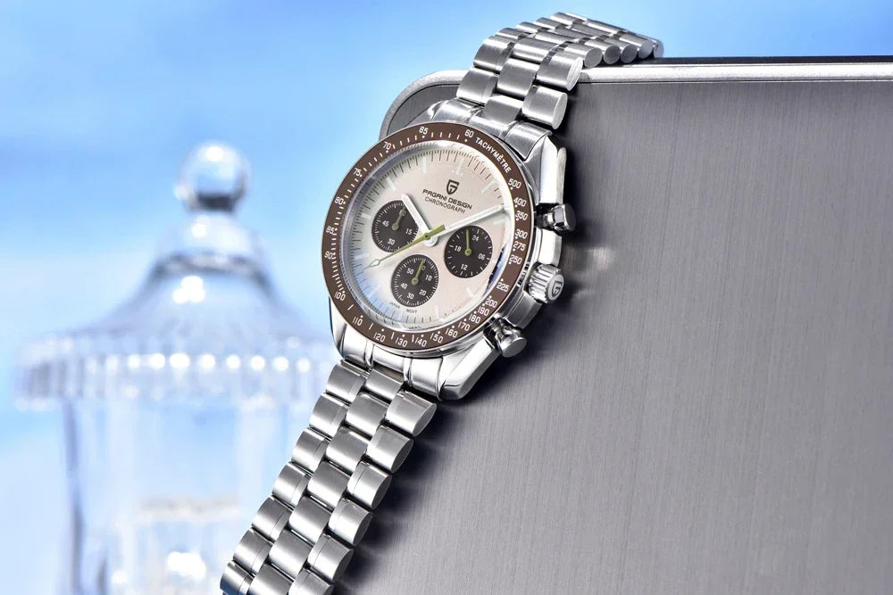 2026 New PAGANI DESIGN V6 Moon Mens Watch Speed Sports Chronograph Quartz Watch Men AR Sapphire Ceramic Bezel safe Clock
