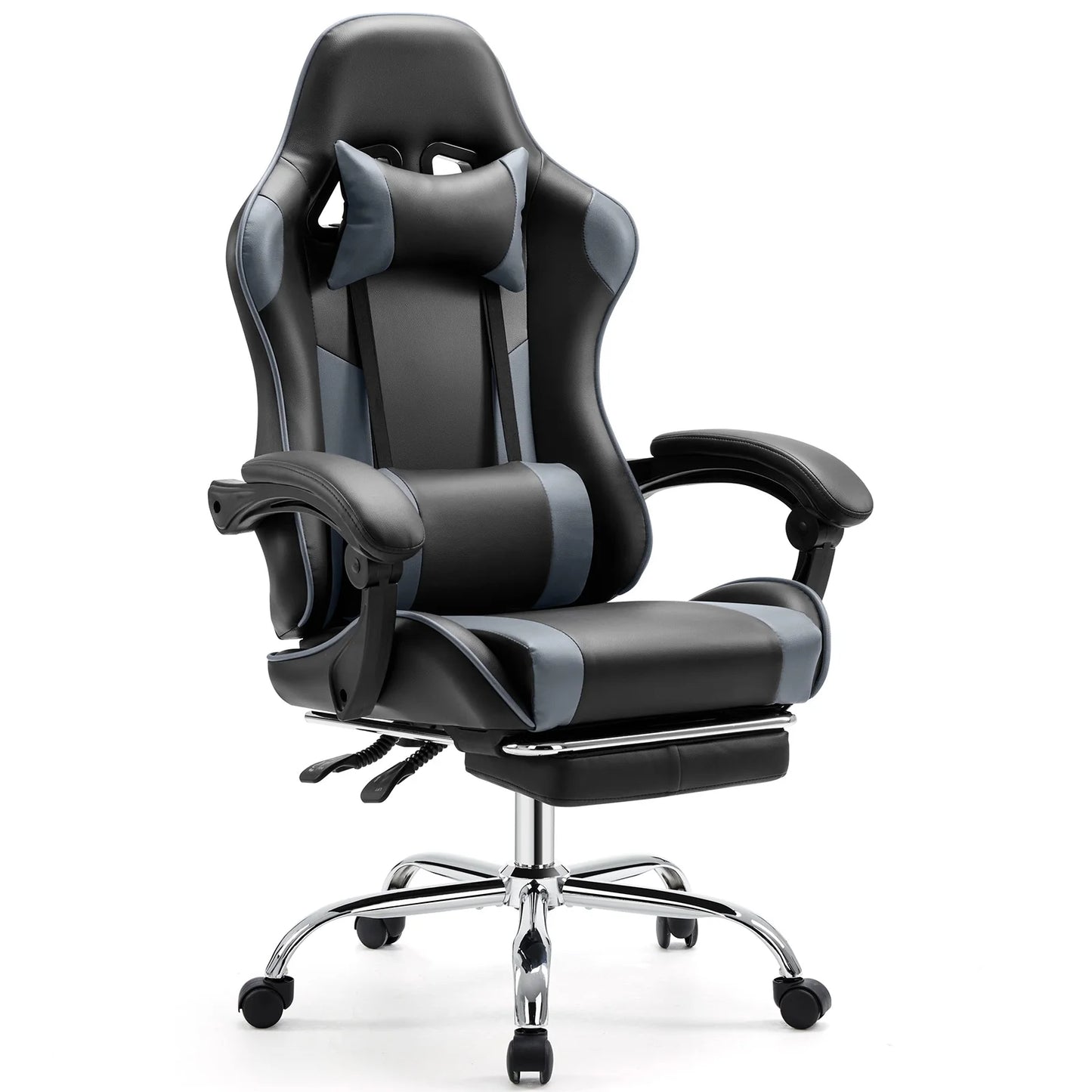JHK Ergonomic Racing Gaming Chair with Lumbar Support, Adjustable PU Leather Computer Chair, Swivel Office Gaming Chair with Headrest & Armrests