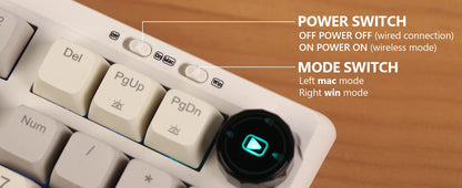 EPOMAKER RT100 95% Gasket-Mounted Wired/Bluetooth/2.4G Wireles Mechanical Keyboard with Multi-media Knob & Mini Display
