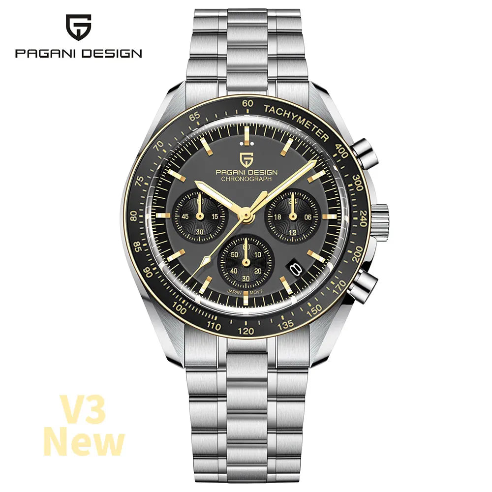 PAGANI DESIGN Planetary Series Saturn Light Tan Quarzuhr für Herren Speed Chronograph AR-Saphirglas Armbanduhr für Herren 2026 Neu