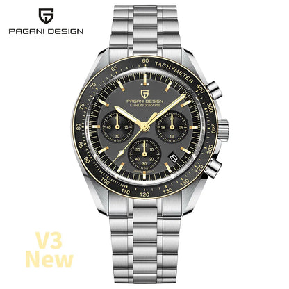 PAGANI DESIGN Planetary Series Saturn Light Tan Quarzuhr für Herren Speed Chronograph AR-Saphirglas Armbanduhr für Herren 2026 Neu