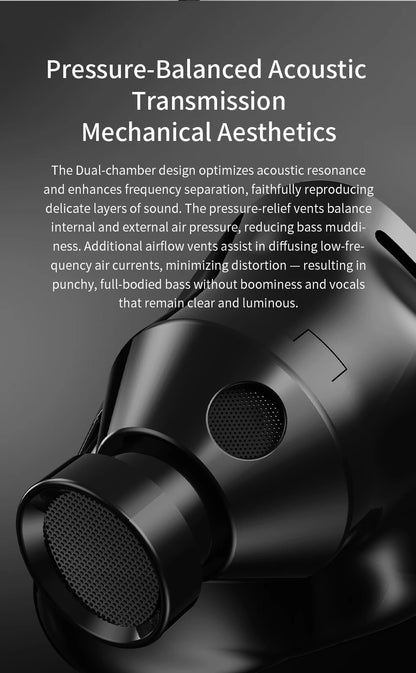 CVJ X R2E3 Medusa Dynamic Driver In-Ear Earphones, HiFi Wired Earphones with Dual Layer Acoustic Design, Venting System, Audiophile Sound Performance