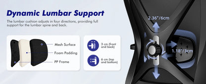 Hiazurm Ergonomic Office Chair with Lumbar Support, Adjustable Headrest & Armrests, Height Adjustable Desk Chair for Home Office, Gaming & Work